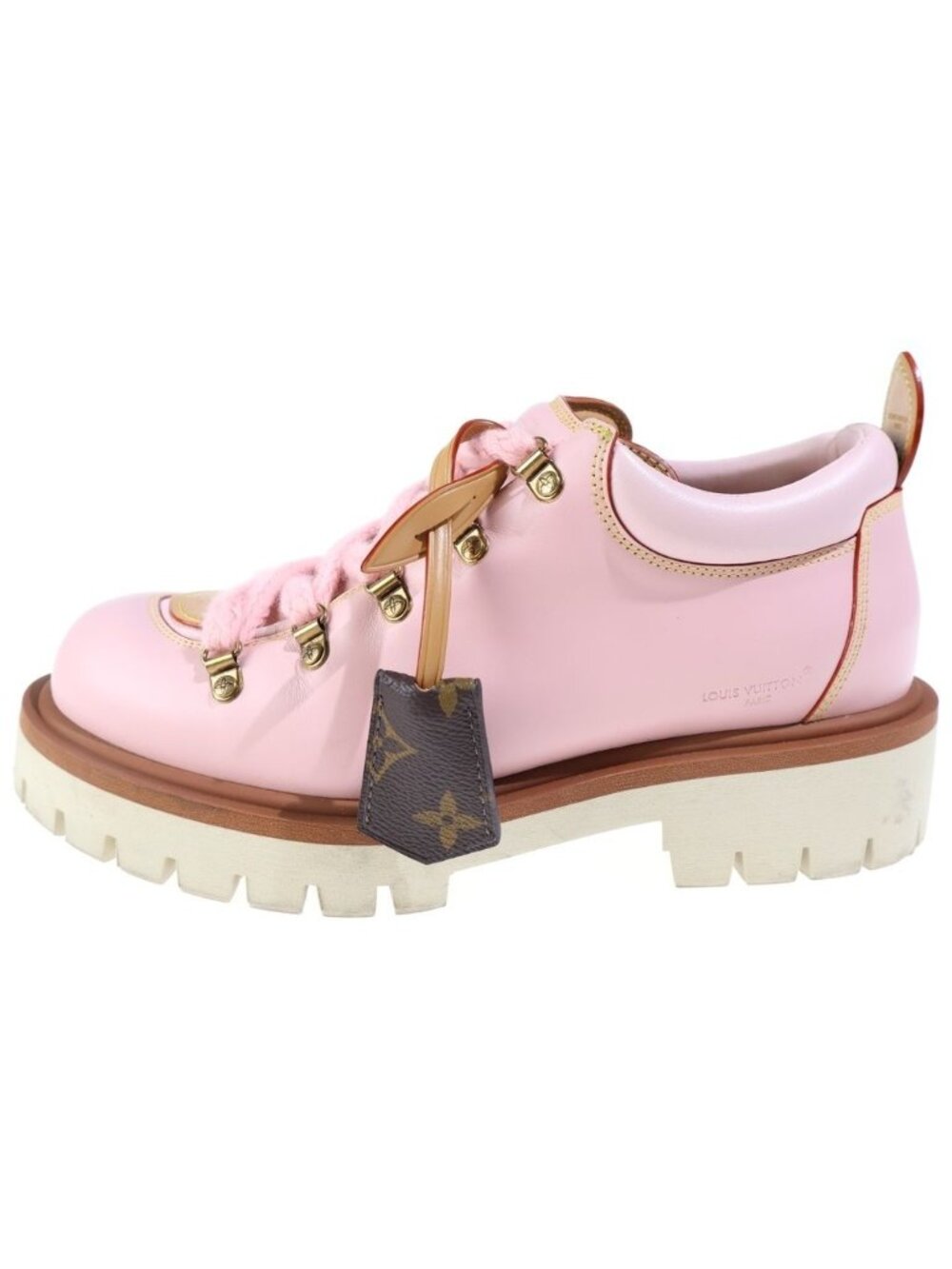Louis Vuitton LV Remix Derby Chunky Sole Leather Low Cut Boots Pink